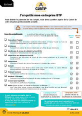 J’ai quitté mon entreprise BTP