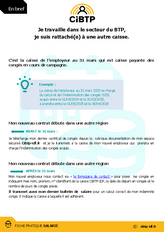Changement de caisse CIBTP